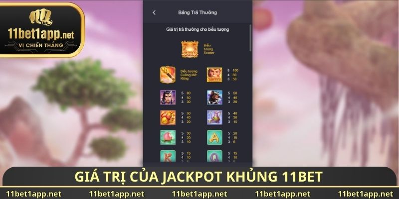 Giá trị của Jackpot khủng 11BET