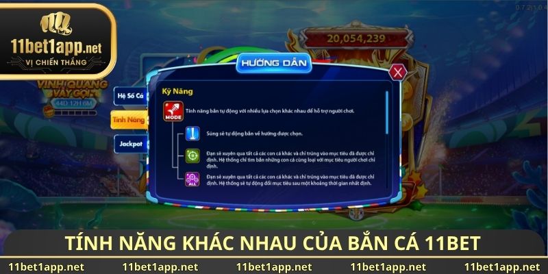Tính năng khác nhau của bắn cá 11BET